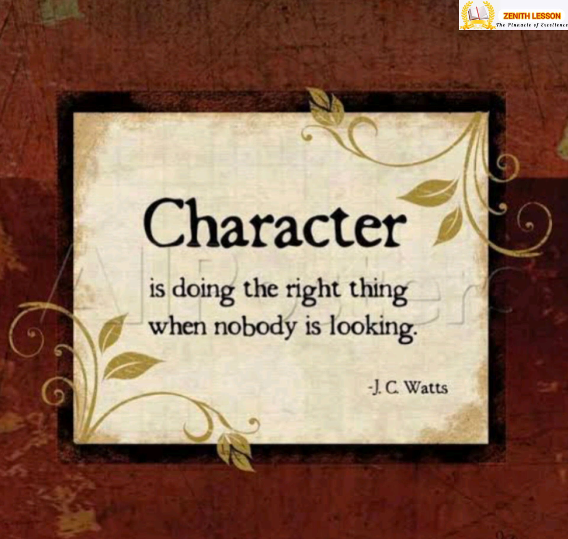 CHARACTER: Your Greatest Investment For The Future